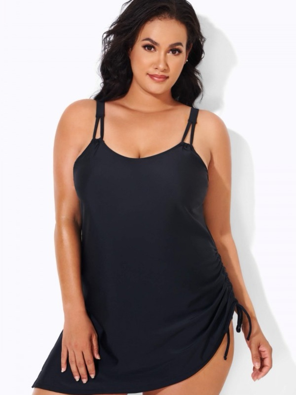 NWT Black Classic Adjustable Straps One Piece Swimsuit Women’s 2XL
